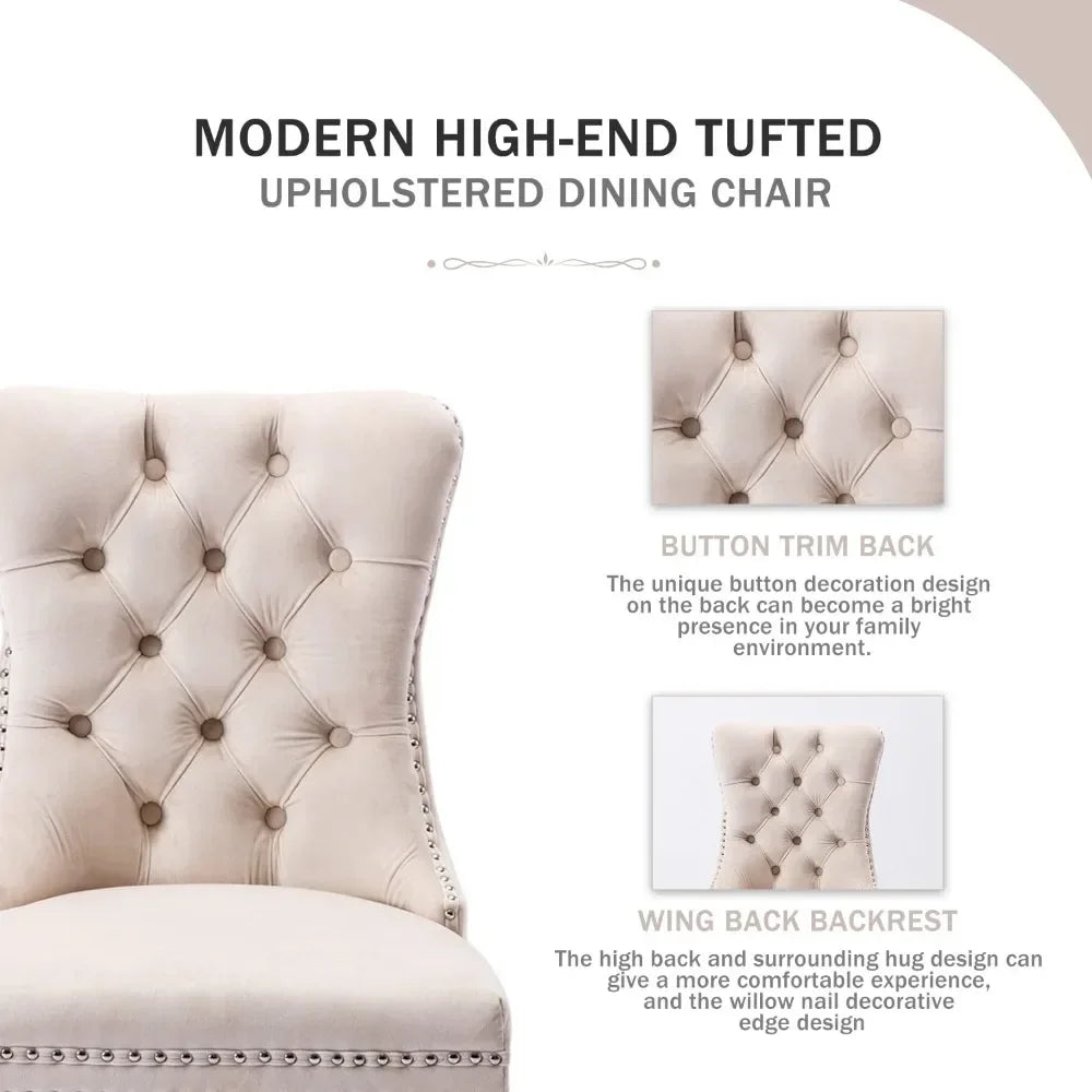 Set of 4/6, 2024 New Velvet Upholstered Dining Chairs