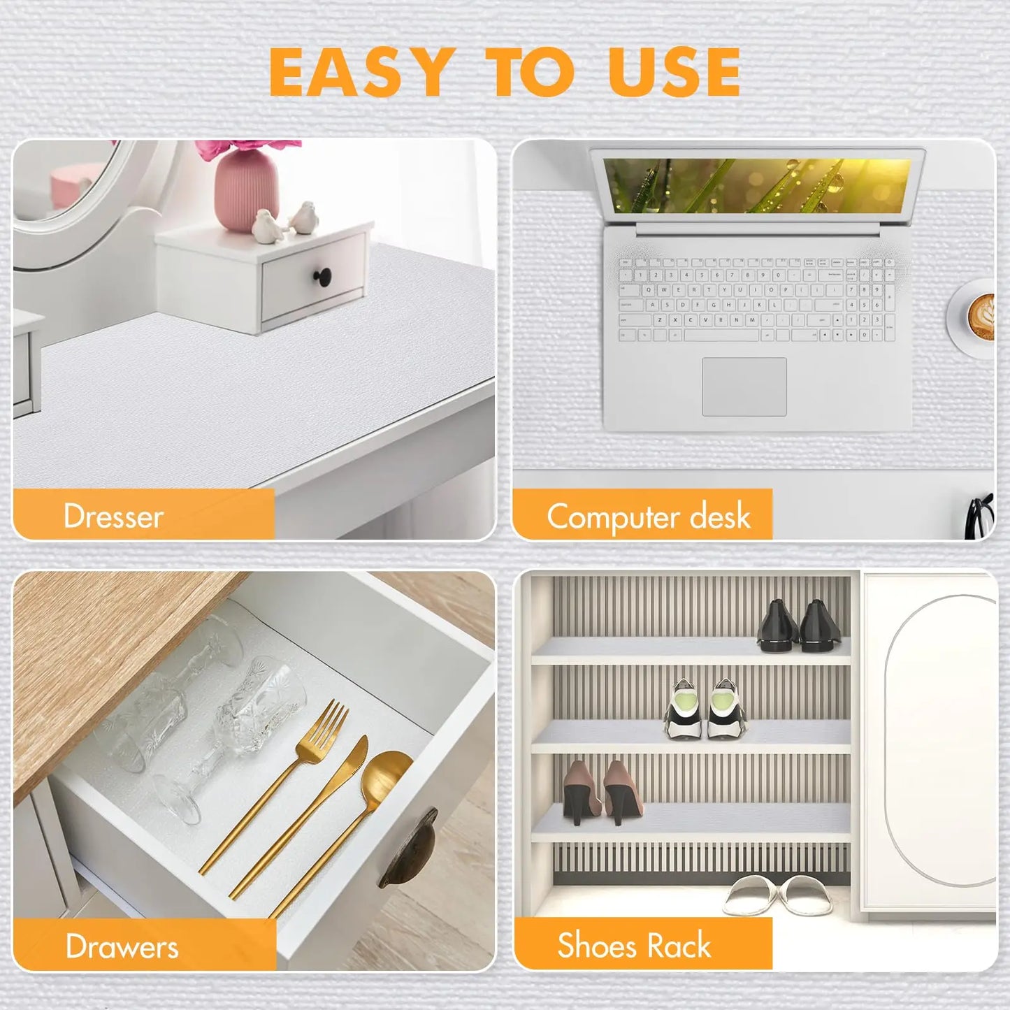 1pc Drawer and Shelf Liner for Kitchen Cabinet, Non-Adhesive Non-Slip Waterproof
