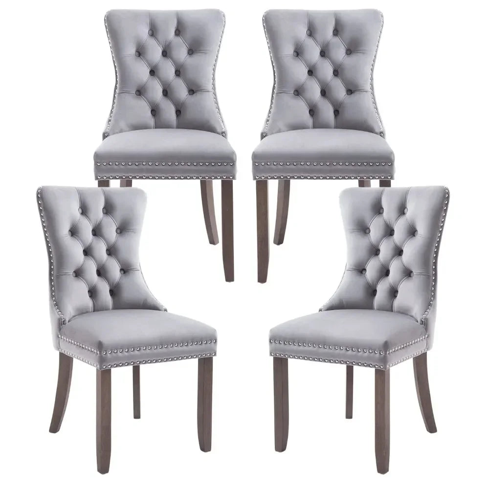 Set of 4/6, 2024 New Velvet Upholstered Dining Chairs