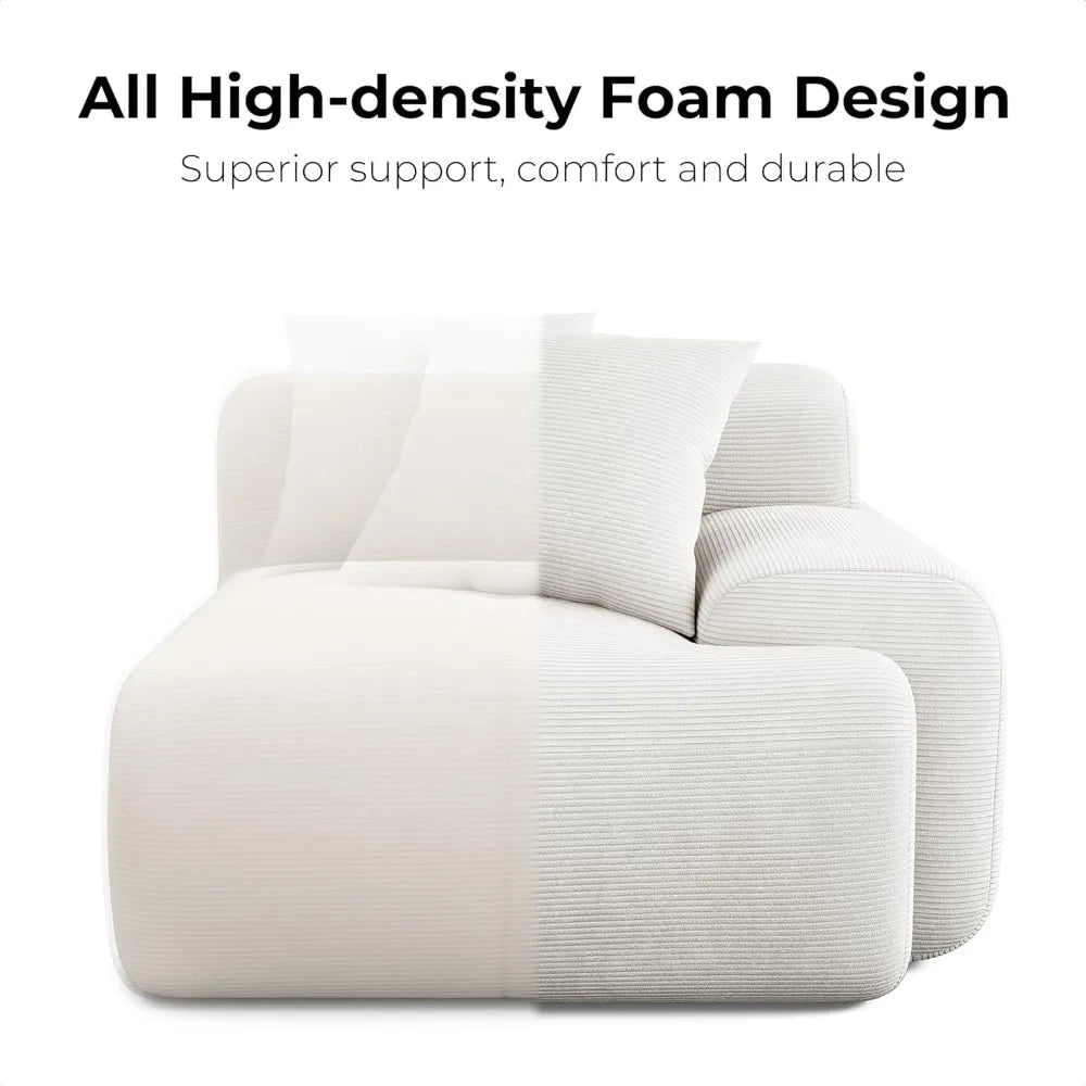 118" Modern L-Shaped Modular Sectional Sofa for Living Room