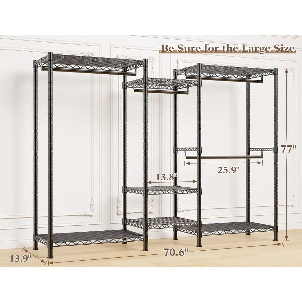 Heavy duty clothes hanger adjustable wardrobe closet