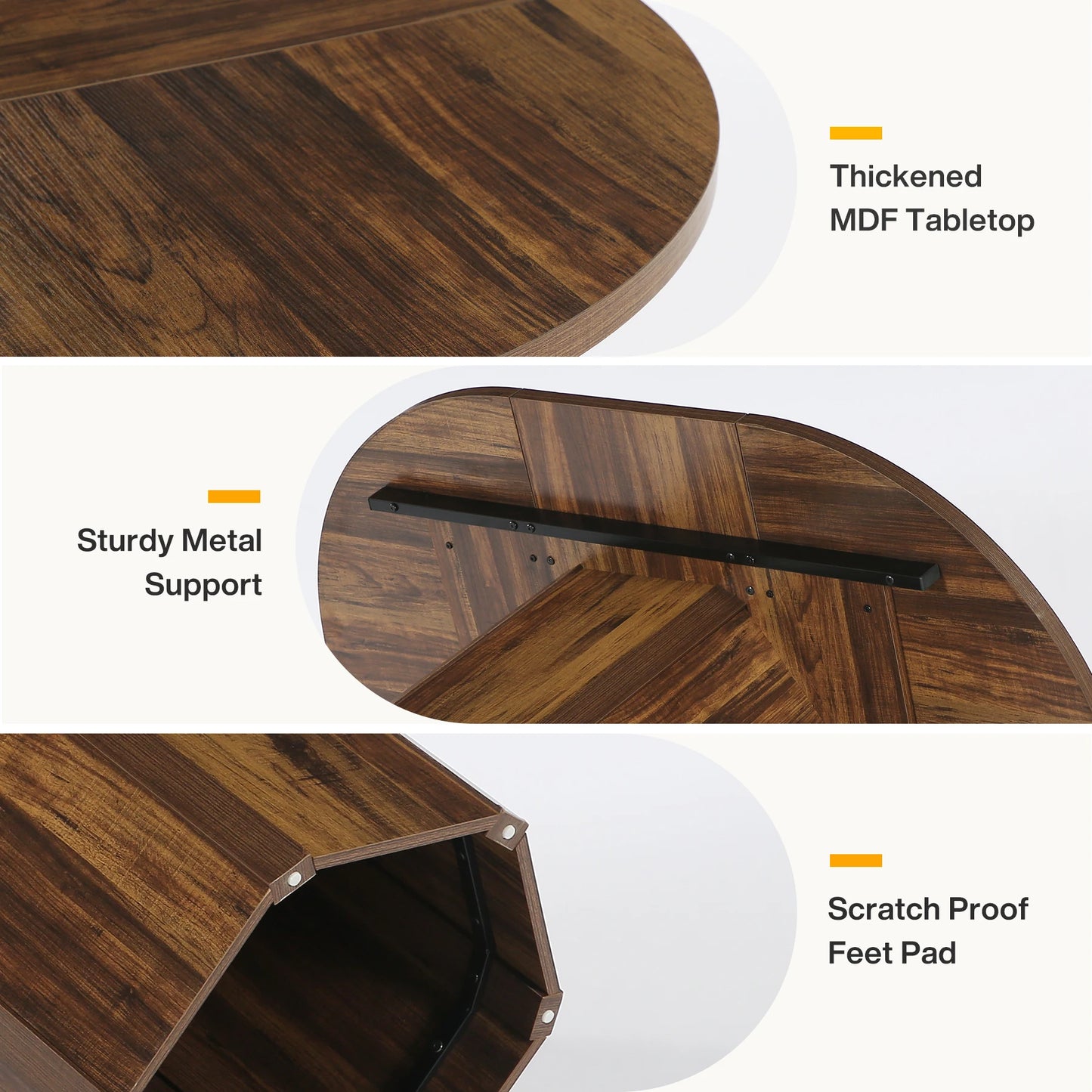 Table for 4-6 people, 55.12 Inches Oval Dining Table