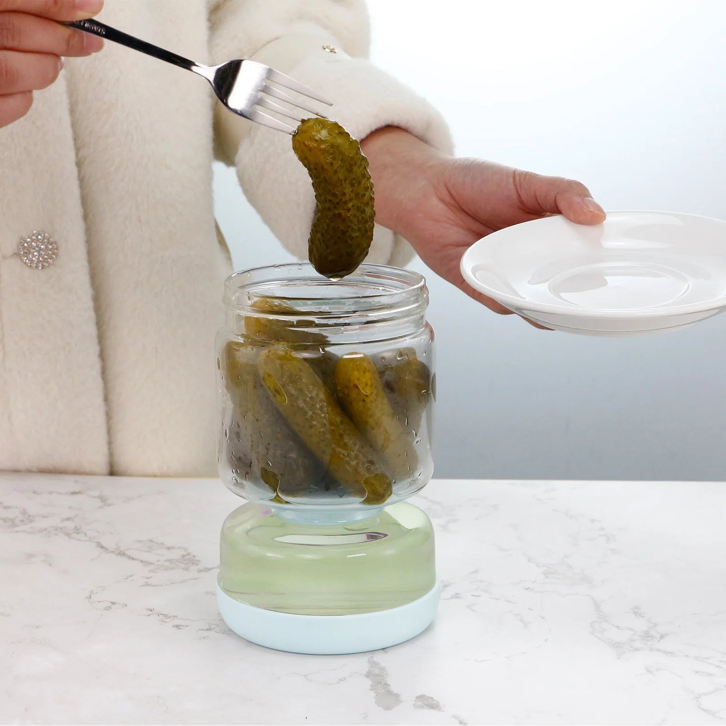 1000ml Glass Pickles Kimchi Storage Jar