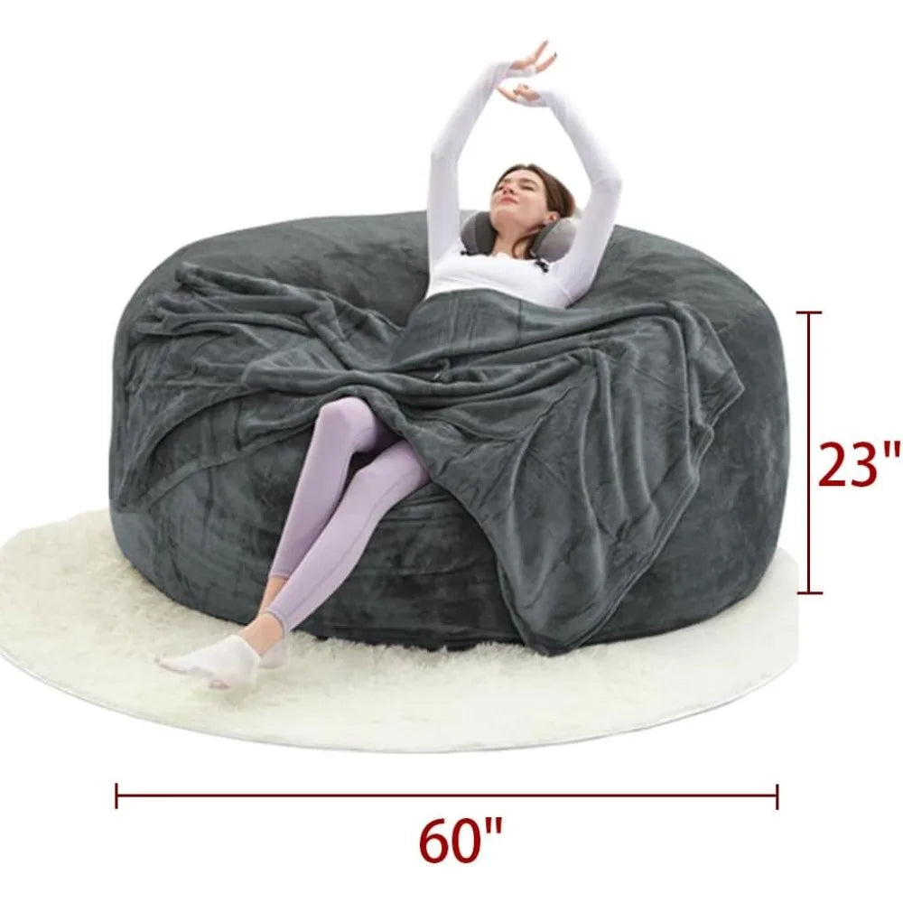 60" inch Oversized Bean Bag Sofa with Filling, Memory Sponge Bean Bag Chair
