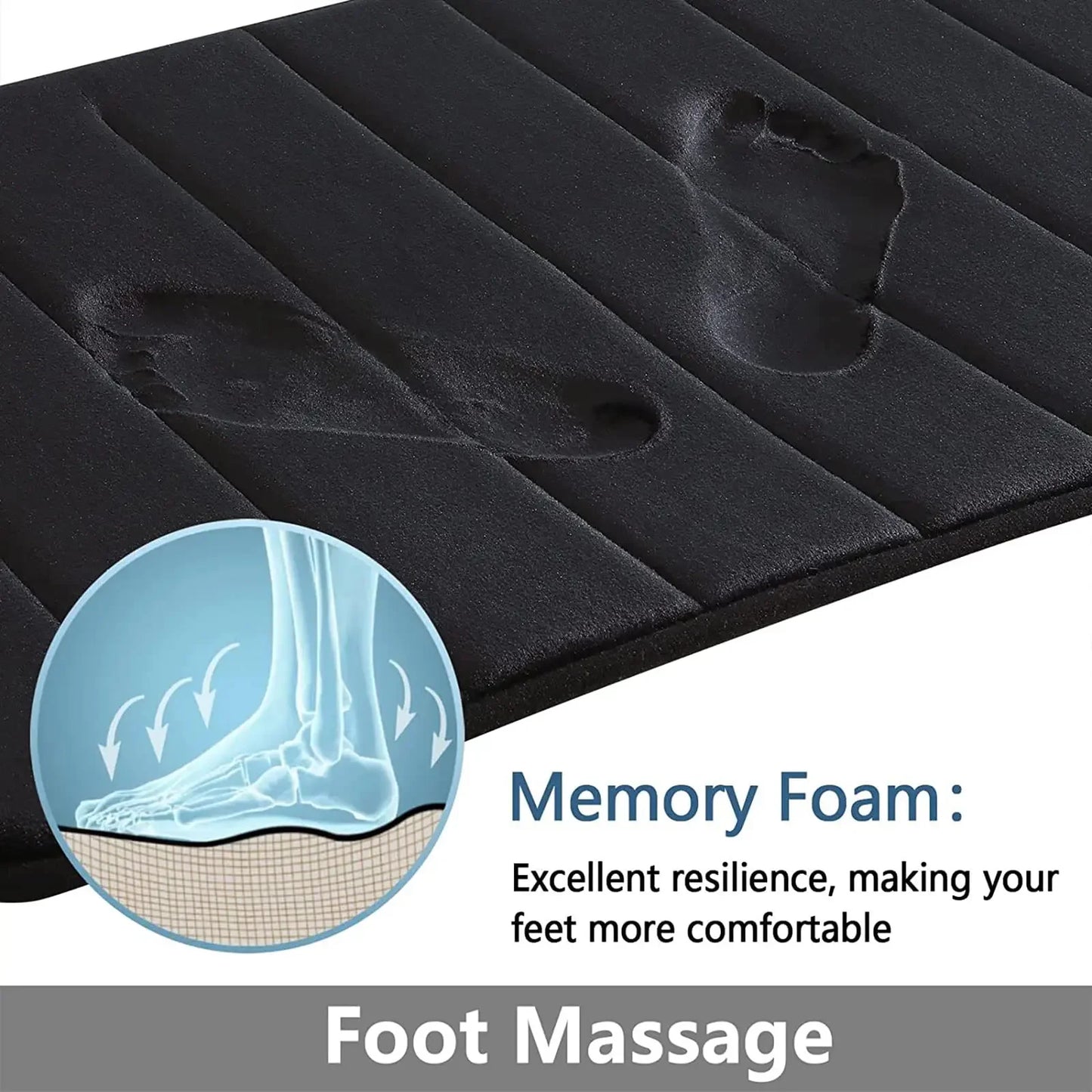 Super Absorbent Bath Mat Memory Foam Carpet Non-slip Bathroom Rug