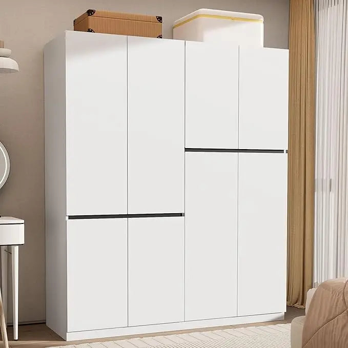4 Doors Armoire Wardrobe Closet with Mirror