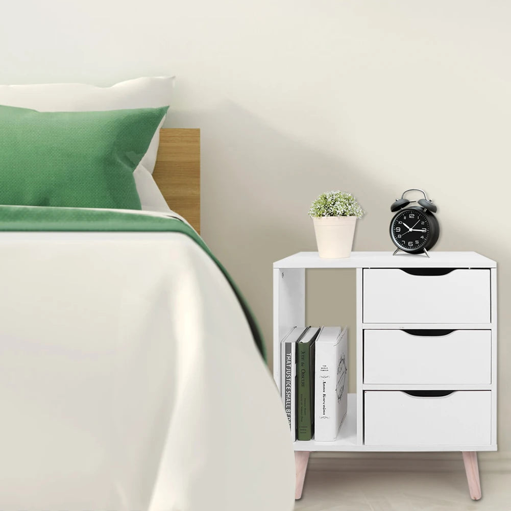 Drawer Bedside Table Standing Bedroom