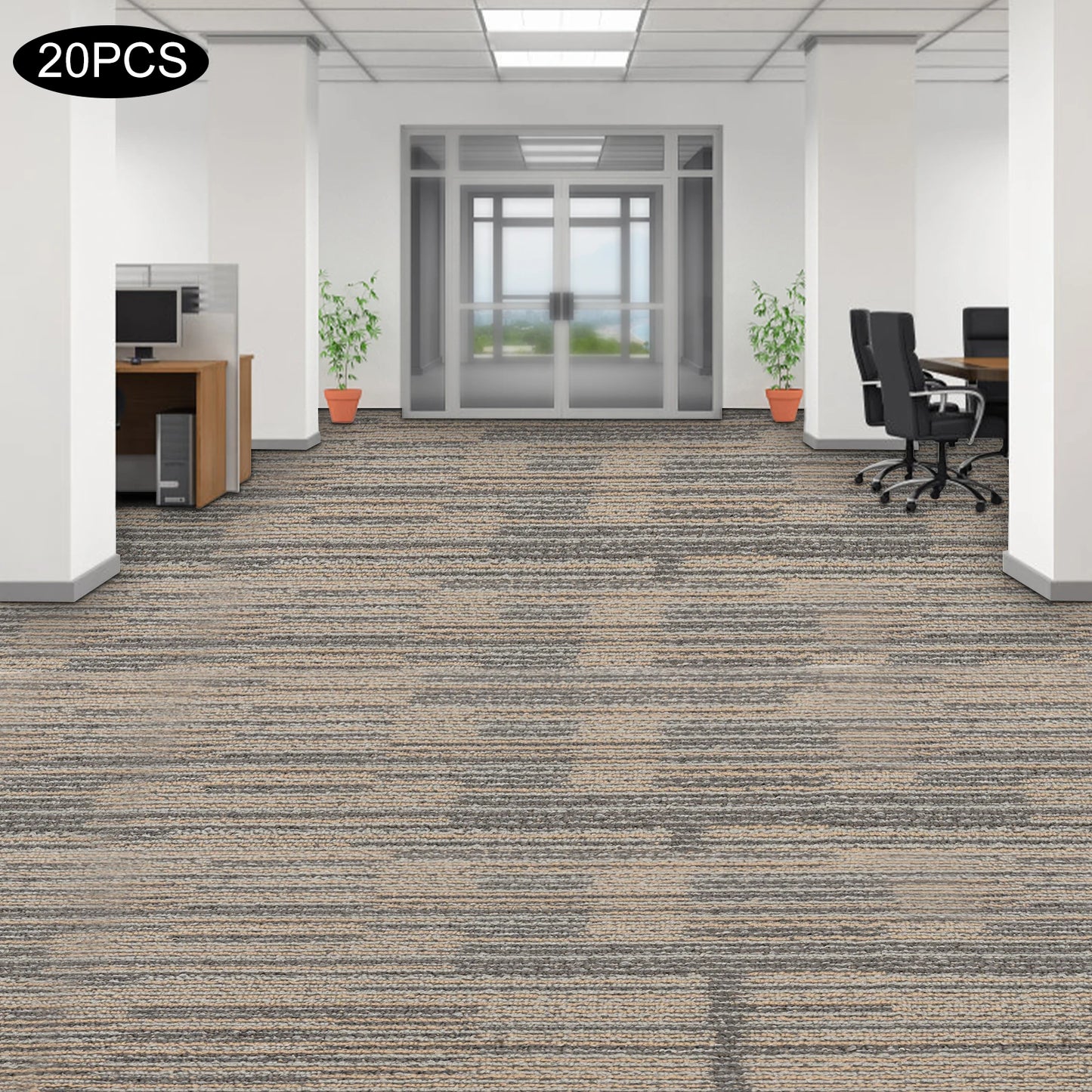 20Pcs Square Carpets, 20x20", Soft Padded Tile, Washable