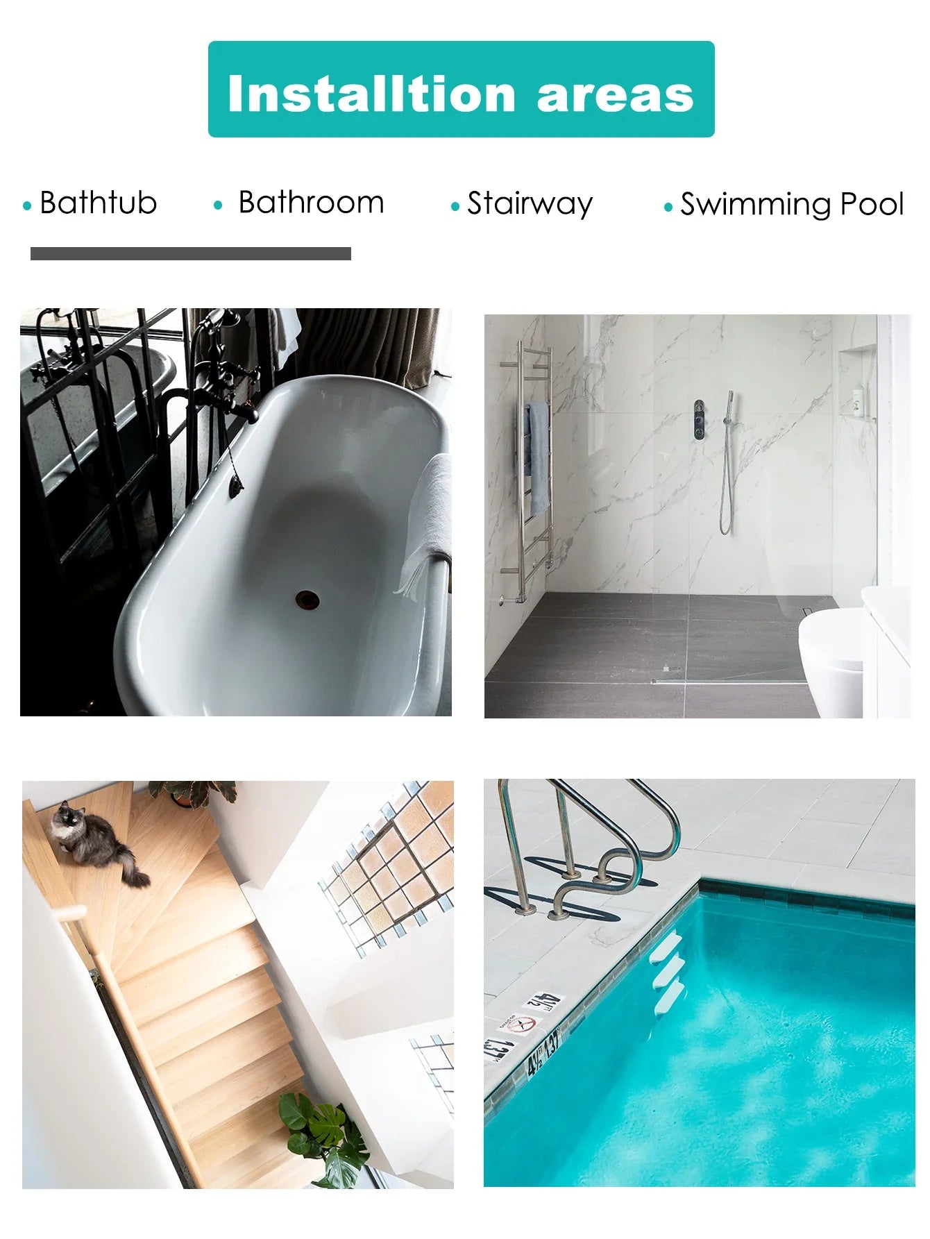 10pcs Cartoon Pattern Bathroom Bathtub Non-Slip Stickers