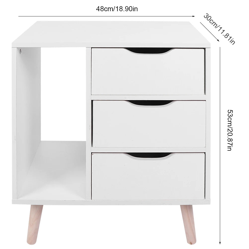 Drawer Bedside Table Standing Bedroom
