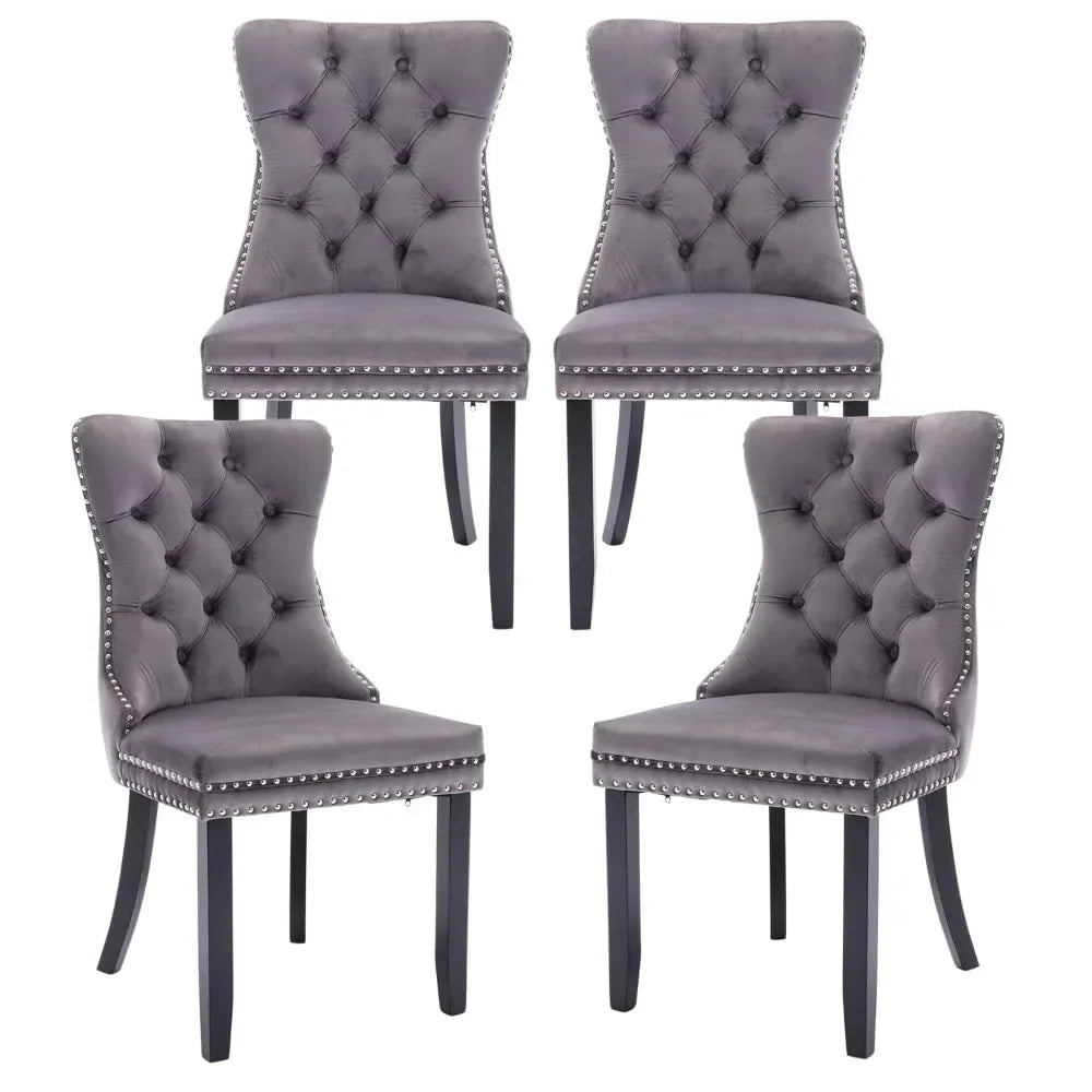 Set of 4/6, 2024 New Velvet Upholstered Dining Chairs