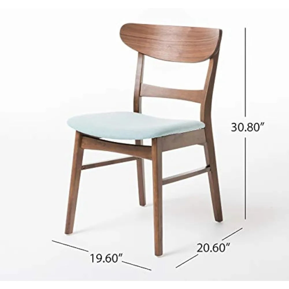 Idalia Dining Chairs, 2-Pcs Set, Mint / Walnut Finish