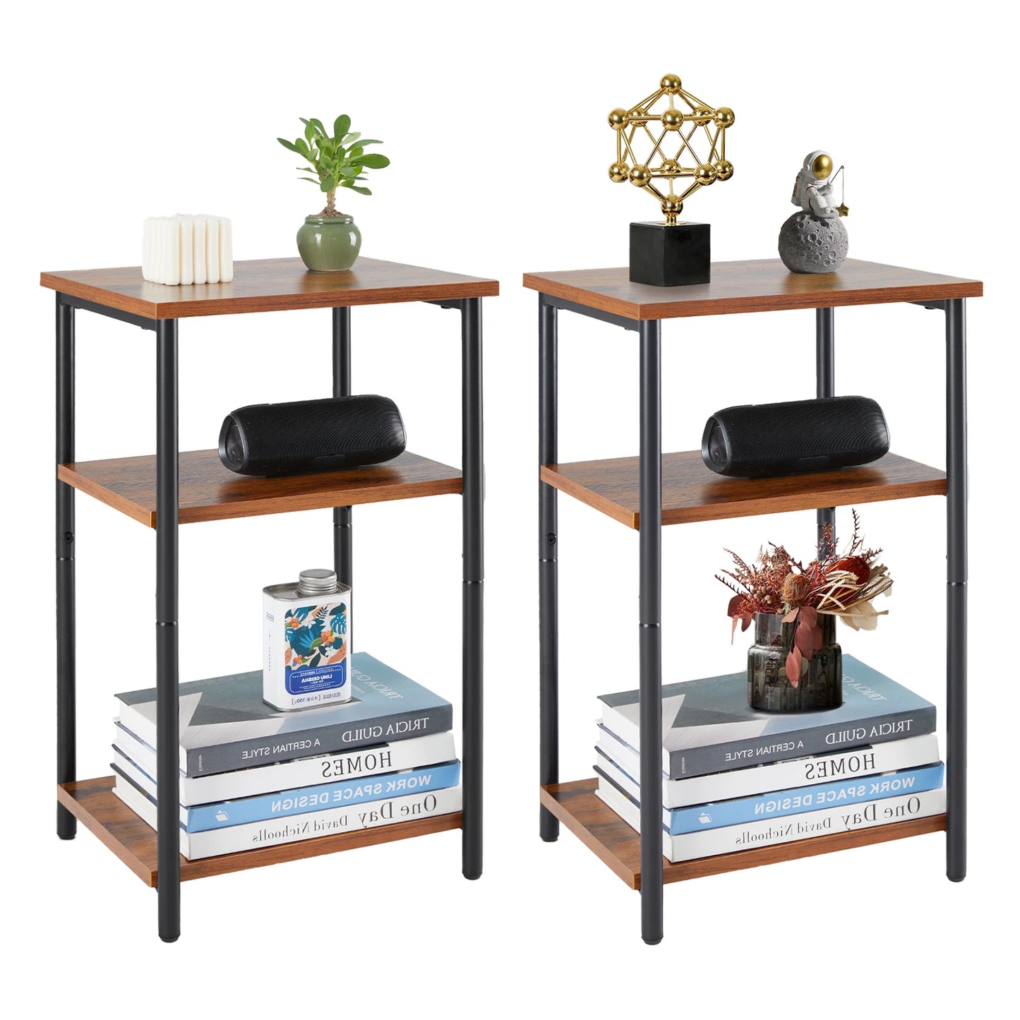 2/3-Tier End Table with Adjustable Feet