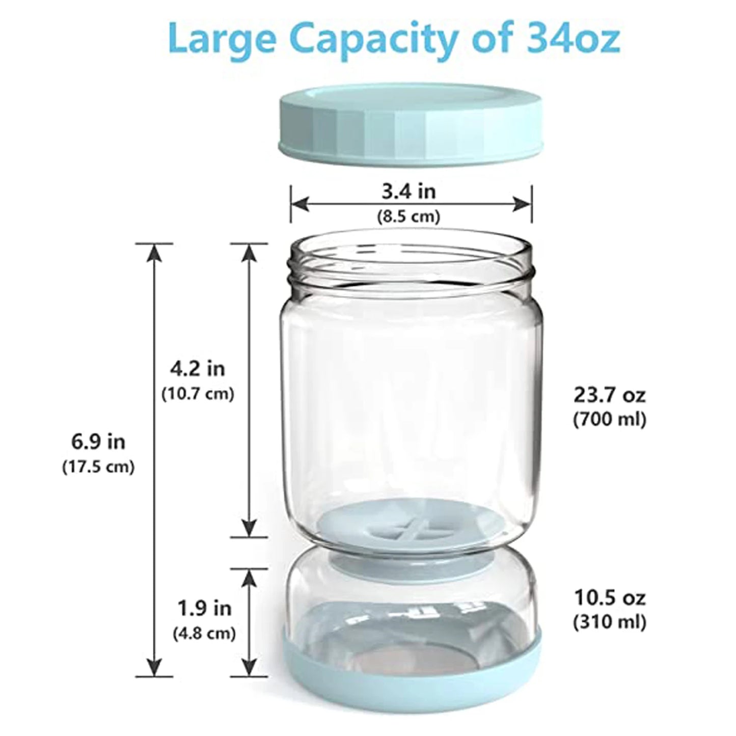 1000ml Glass Pickles Kimchi Storage Jar