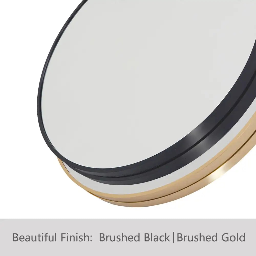 20" Black, Wall Mirror Round Vanity, Bathroom, Bedroom