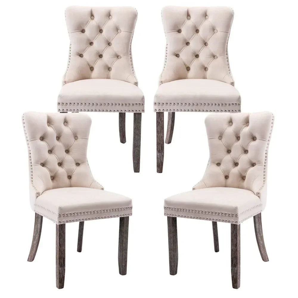 Set of 4/6, 2024 New Velvet Upholstered Dining Chairs