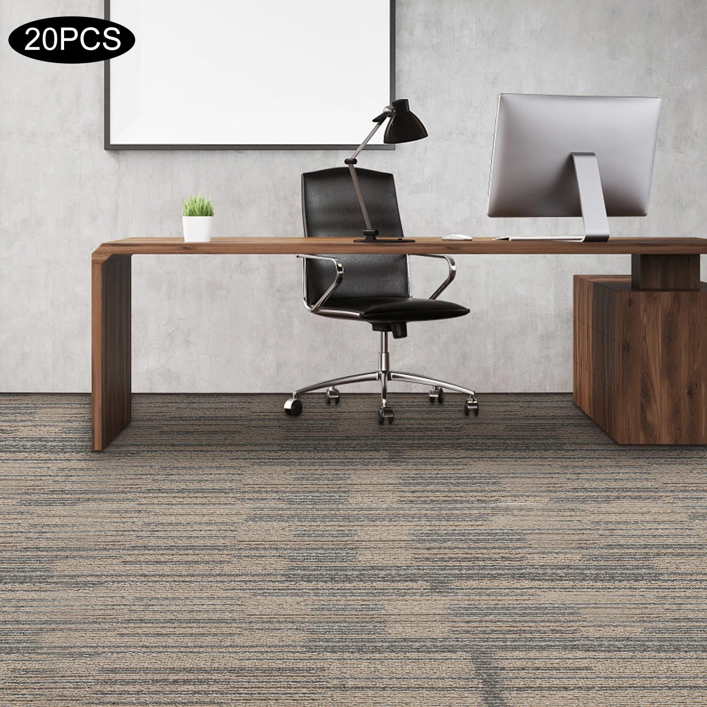20Pcs Square Carpets, 20x20", Soft Padded Tile, Washable