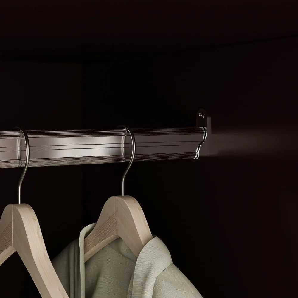 3 Doors Bedroom Closet with Wooden Armoire Mirror