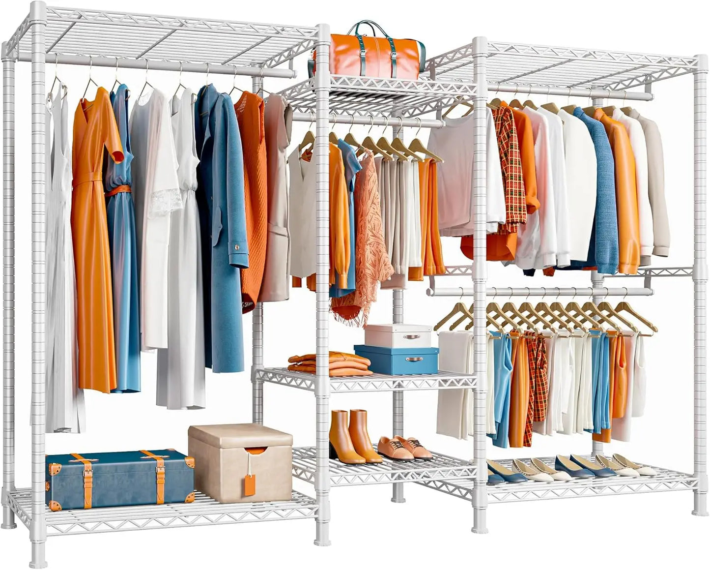 Heavy duty clothes hanger adjustable wardrobe closet