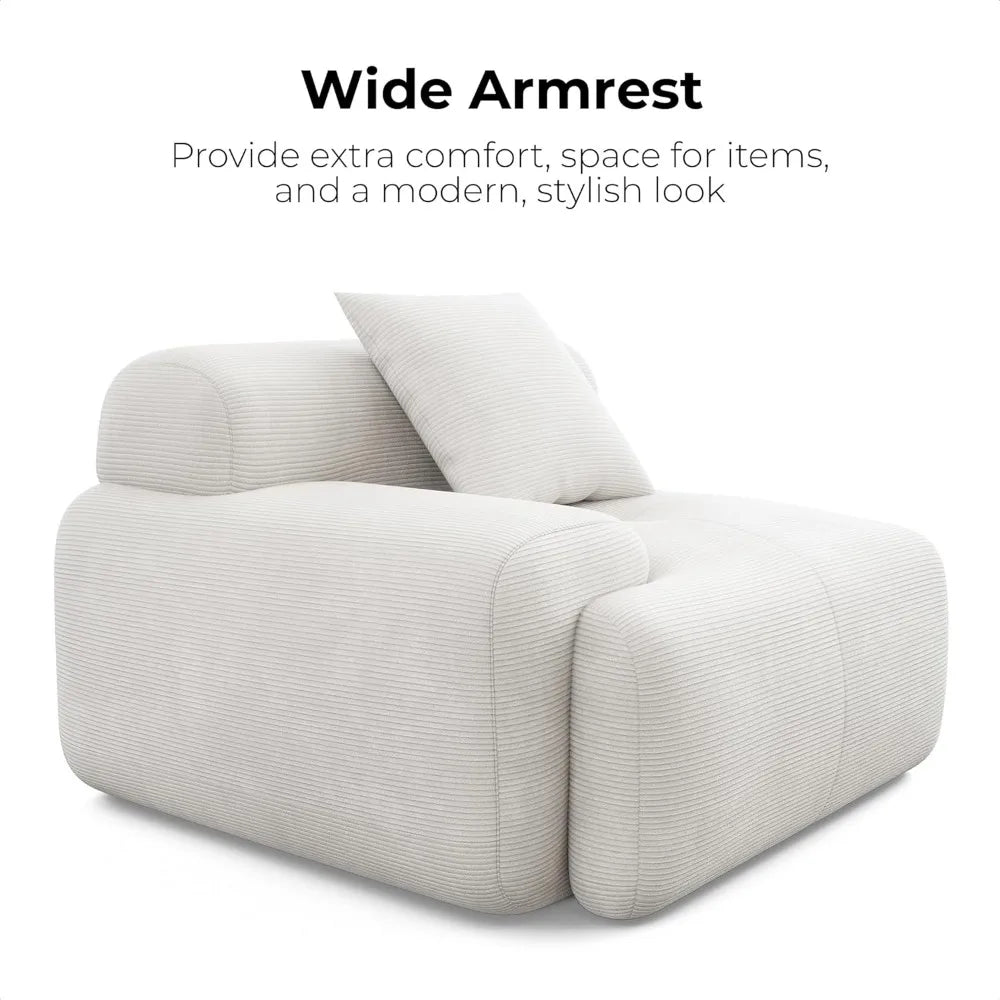 118" Modern L-Shaped Modular Sectional Sofa for Living Room