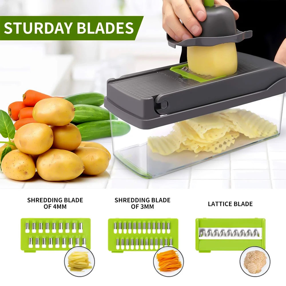 14 in 1 Multifunctional Vegetable Onion Manual Chopper