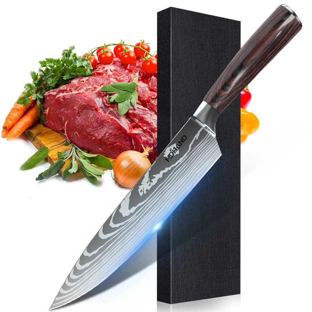 1-10PCS Chef knife Japanese Kitchen Knife Set