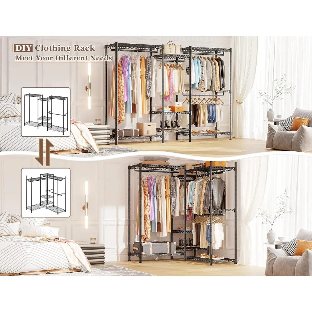 Heavy duty clothes hanger adjustable wardrobe closet