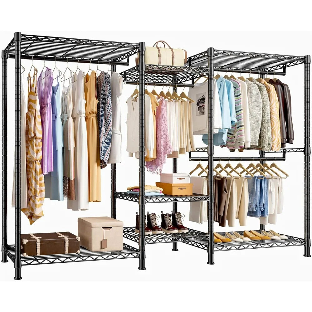 Heavy duty clothes hanger adjustable wardrobe closet