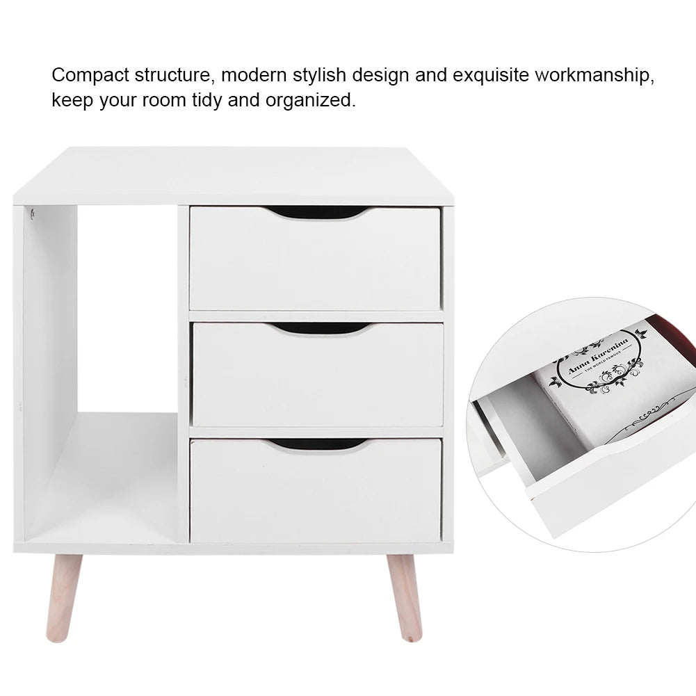 Drawer Bedside Table Standing Bedroom