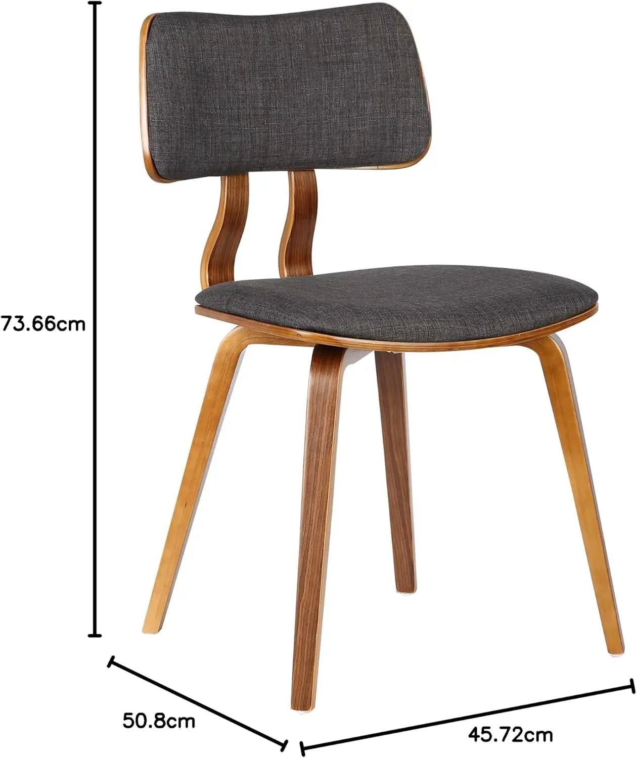 Jaguar Dining Chair in Charcoal Fabric and Walnut Wood Finish
