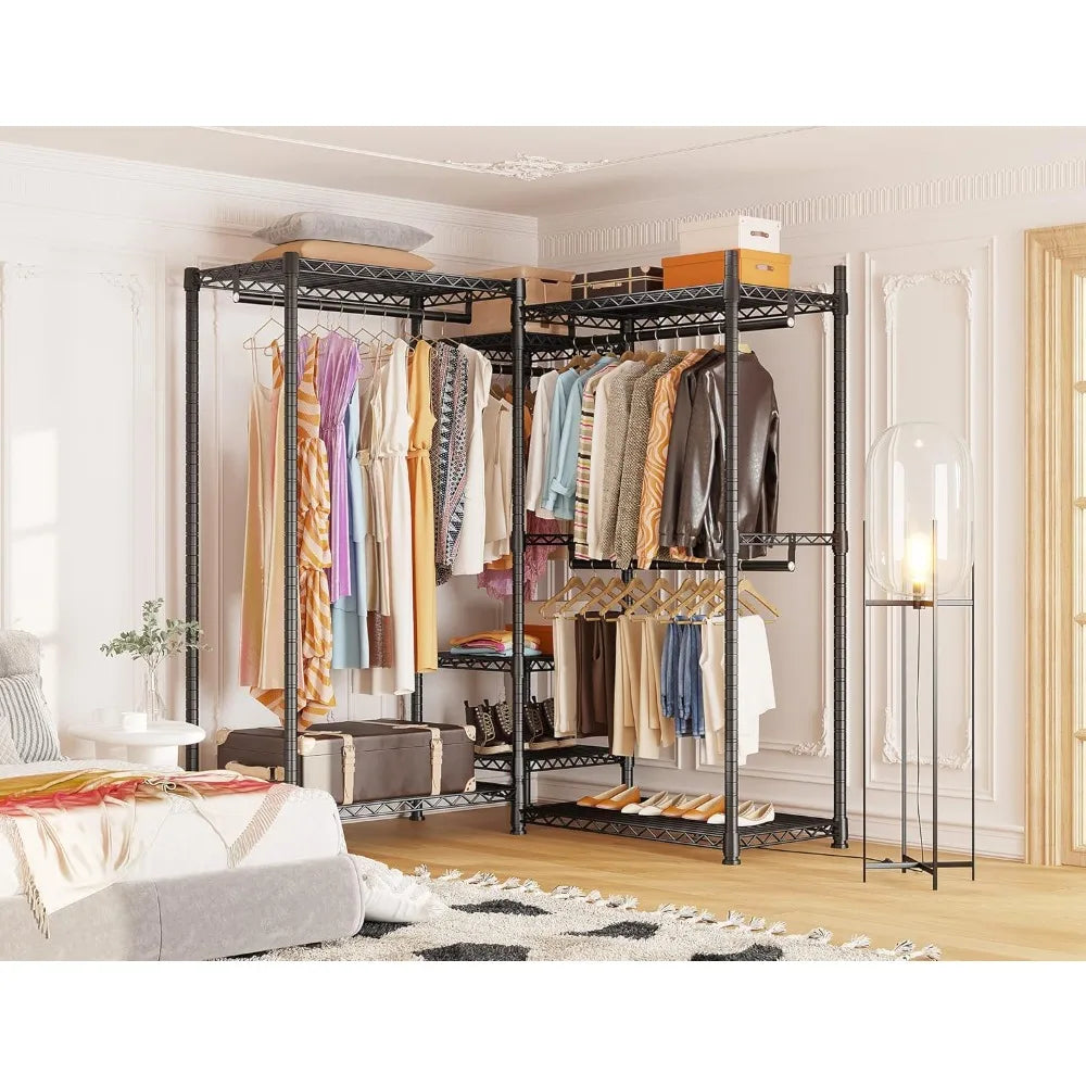 Heavy duty clothes hanger adjustable wardrobe closet