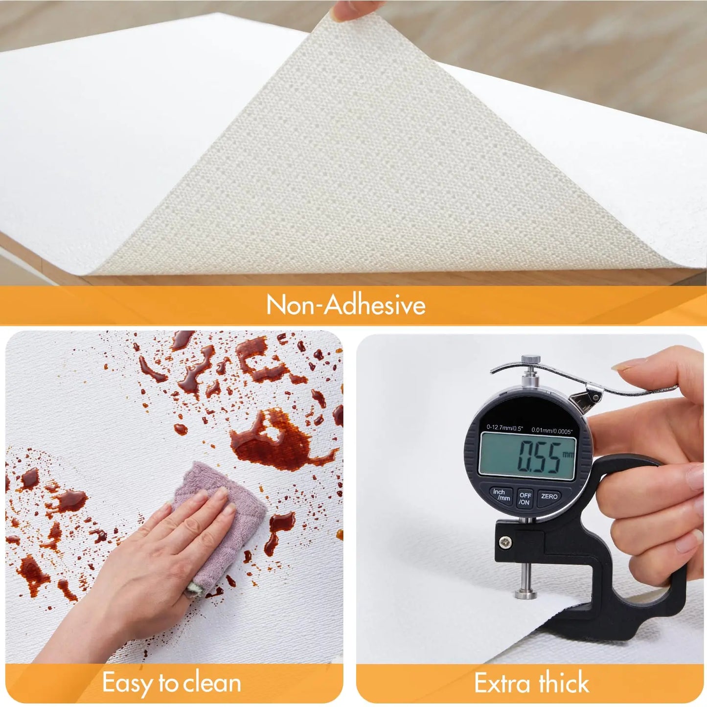 1pc Drawer and Shelf Liner for Kitchen Cabinet, Non-Adhesive Non-Slip Waterproof