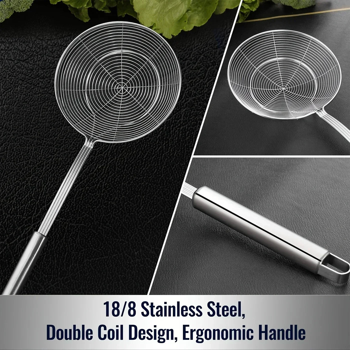 1Pc Stainless Steel Double Round Spoon