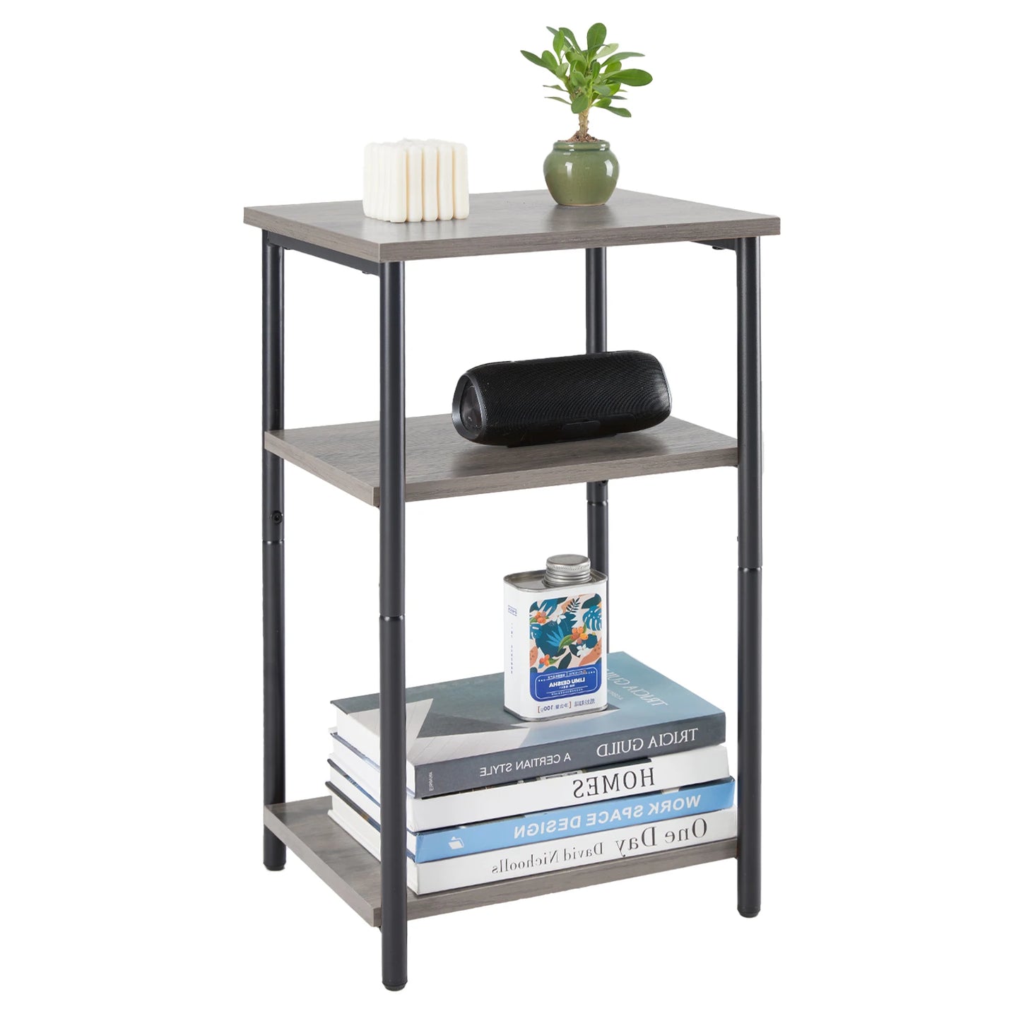 2/3-Tier End Table with Adjustable Feet