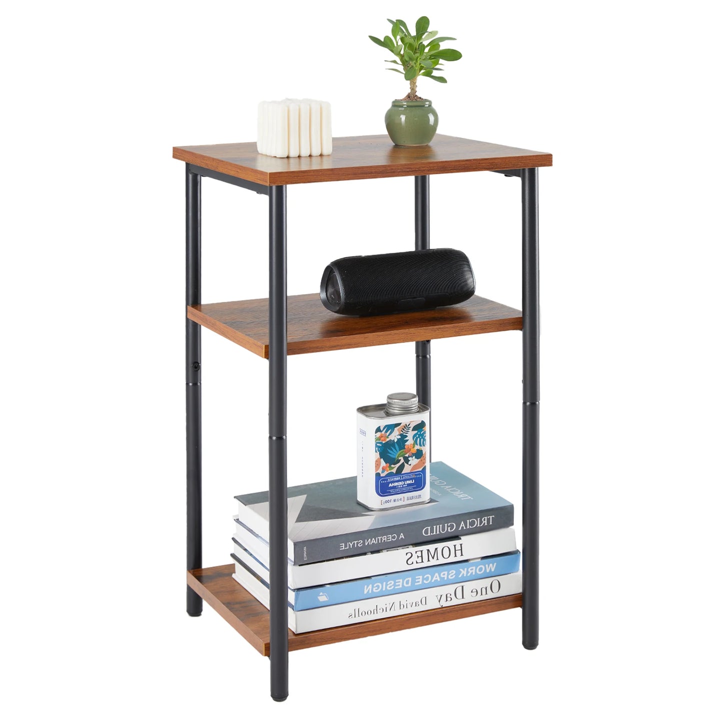 2/3-Tier End Table with Adjustable Feet