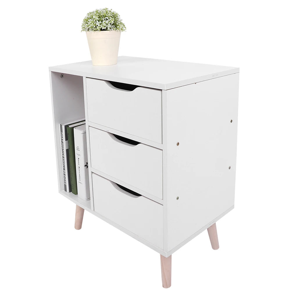 Drawer Bedside Table Standing Bedroom