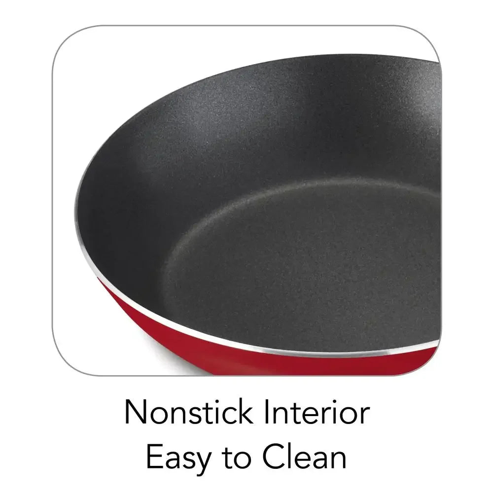 Nonstick Cookware Set Red 9-Piece Kitchen Starter