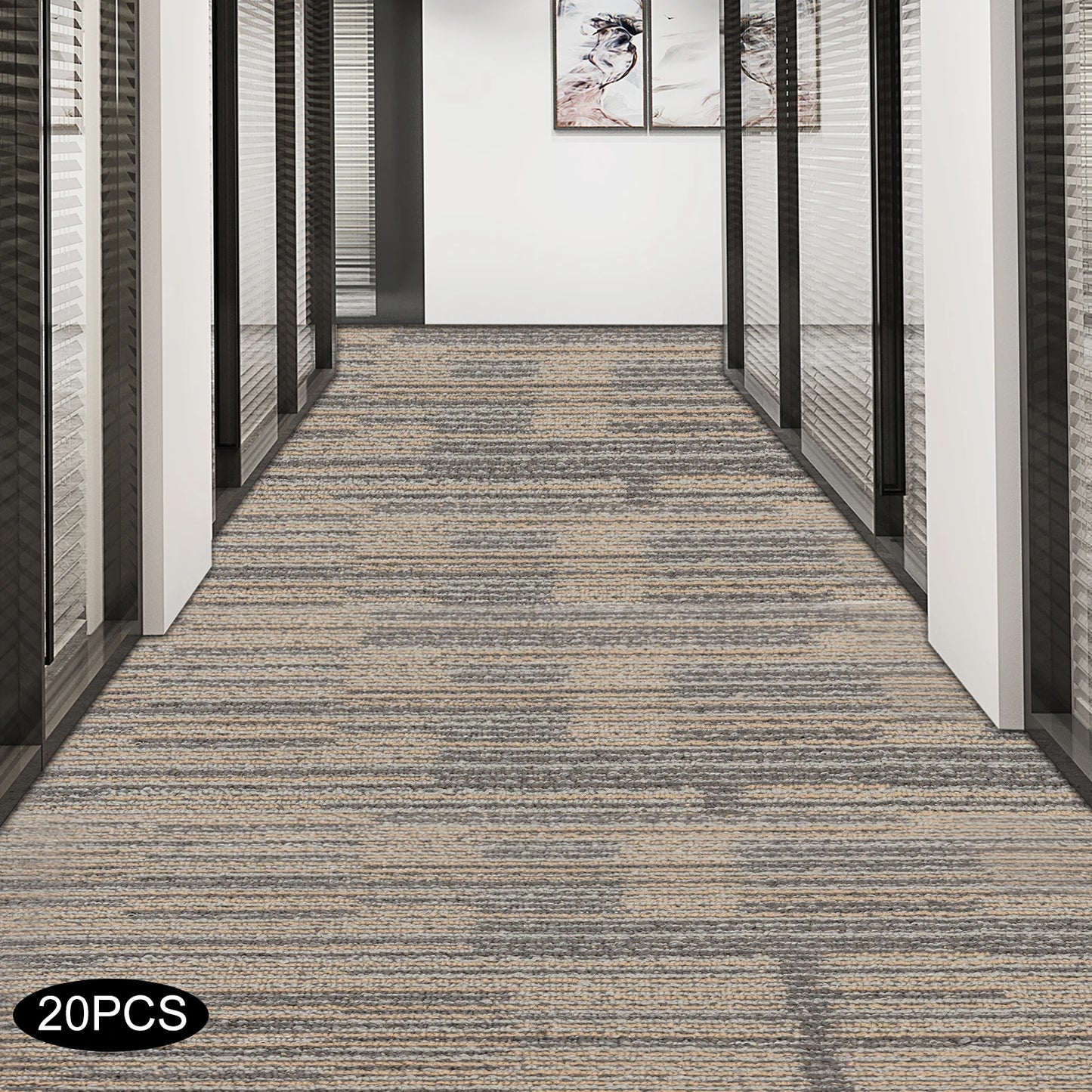 20Pcs Square Carpets, 20x20", Soft Padded Tile, Washable