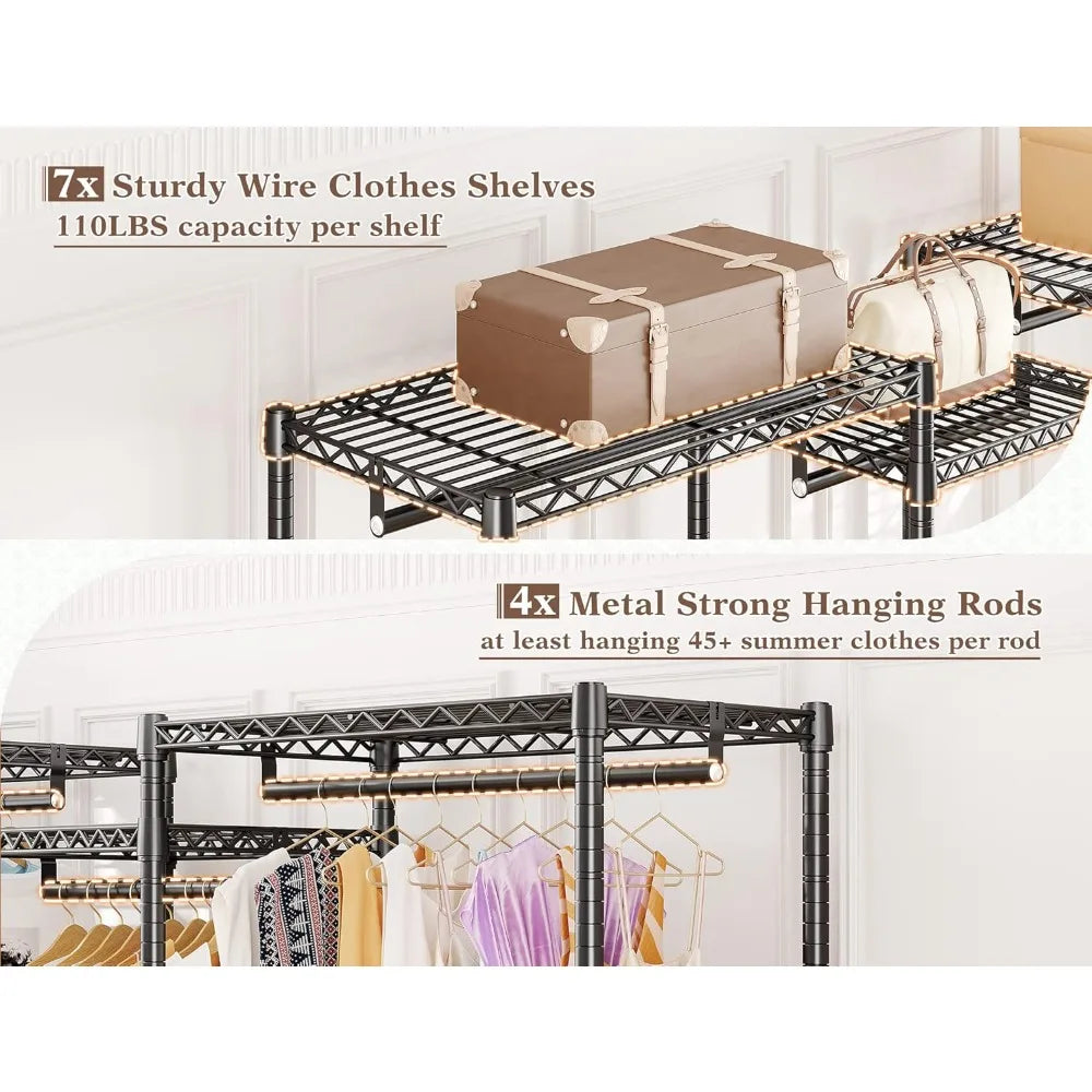 Heavy duty clothes hanger adjustable wardrobe closet