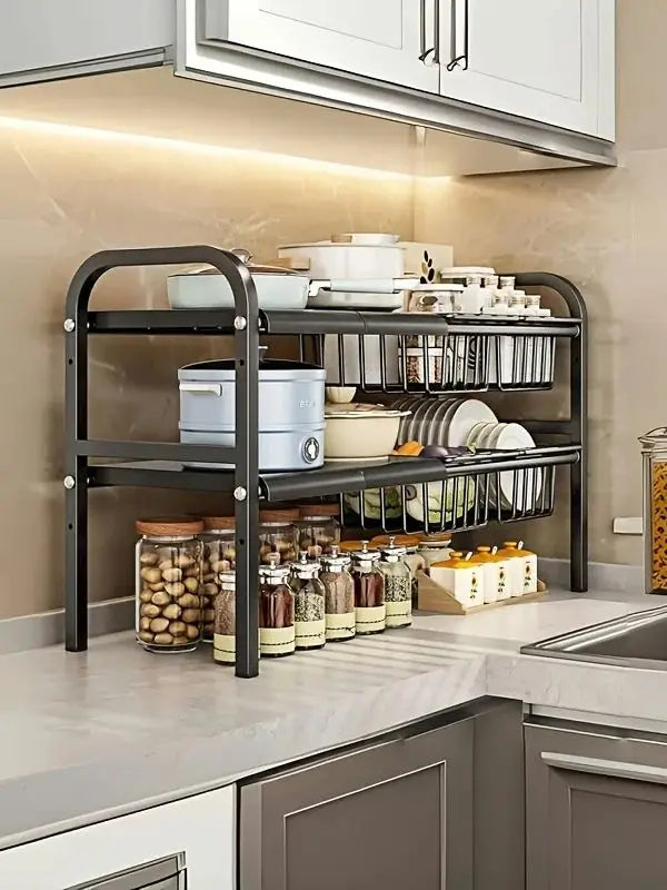 HOMEFISH 1pc 2-Tier Under Sink Organizers