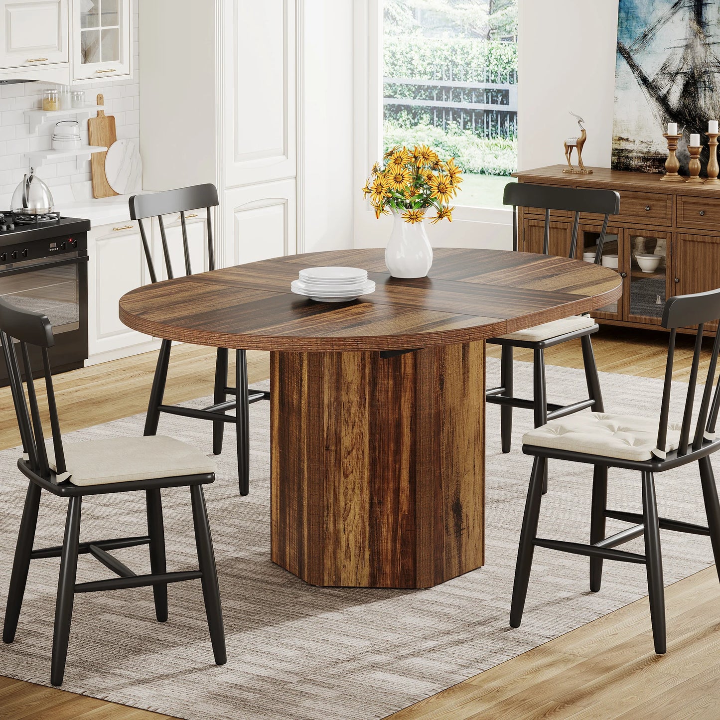 Table for 4-6 people, 55.12 Inches Oval Dining Table