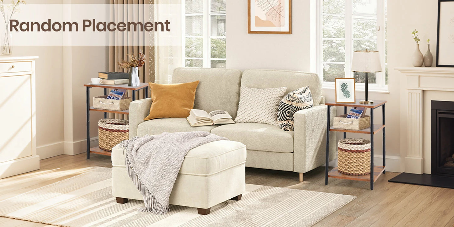2/3-Tier End Table with Adjustable Feet