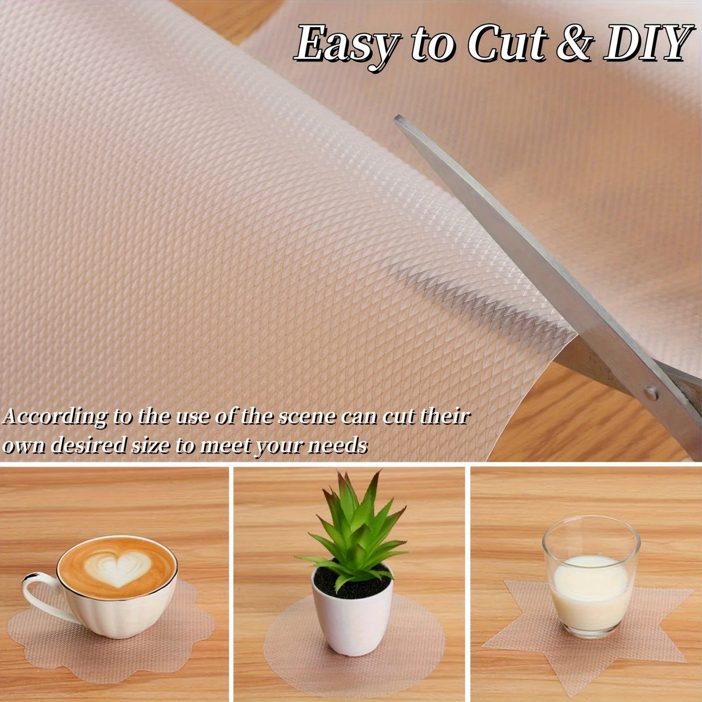 1 Roll 300cm/118inch Waterproof Non-Slip Plastic Shelf Liner Roll