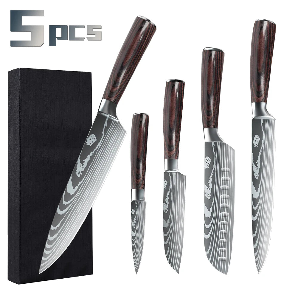 1-10PCS Chef knife Japanese Kitchen Knife Set