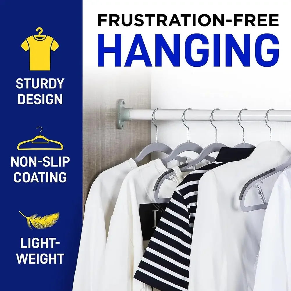 Non-Slip Rubber Coating Hangers Set of 20 Closet Organizer