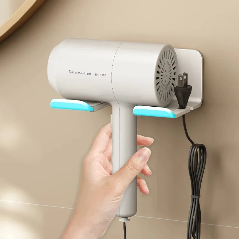 Hair Dryer Holder Bathroom Hair Straightener Stand Nail Free Shelves
