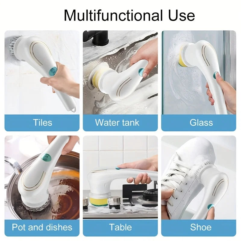 5-In-1 Multifunctional Electric Cleaning Brush USB Rechargeable 360-Degree Cleaning Mop