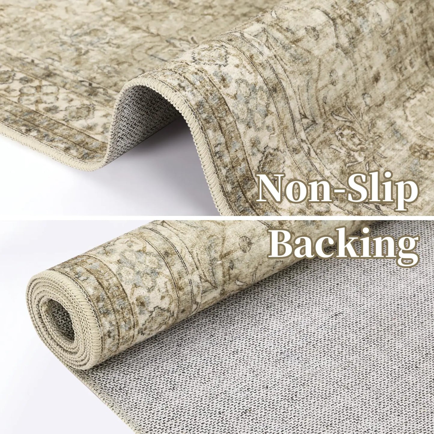 9x12 Large Vintage Washable Rug Oriental Floral Print