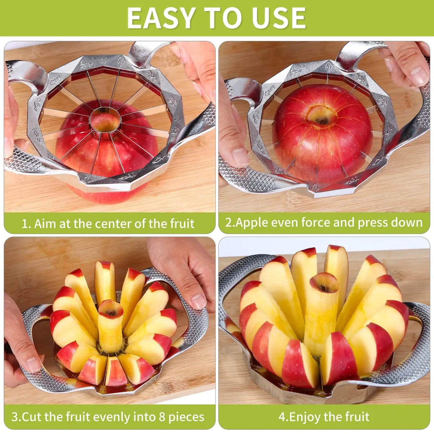Upgraded 12 Blades Apple Slicer and Corer, Stainless Steel