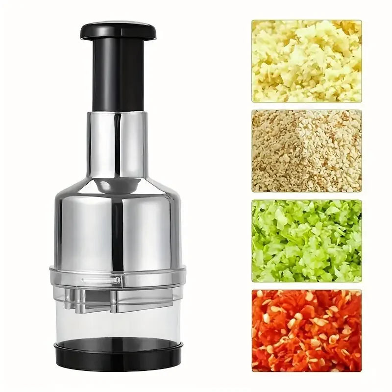 Manual Onion Chopper Stainless Steel Garlic Presser Food Crusher